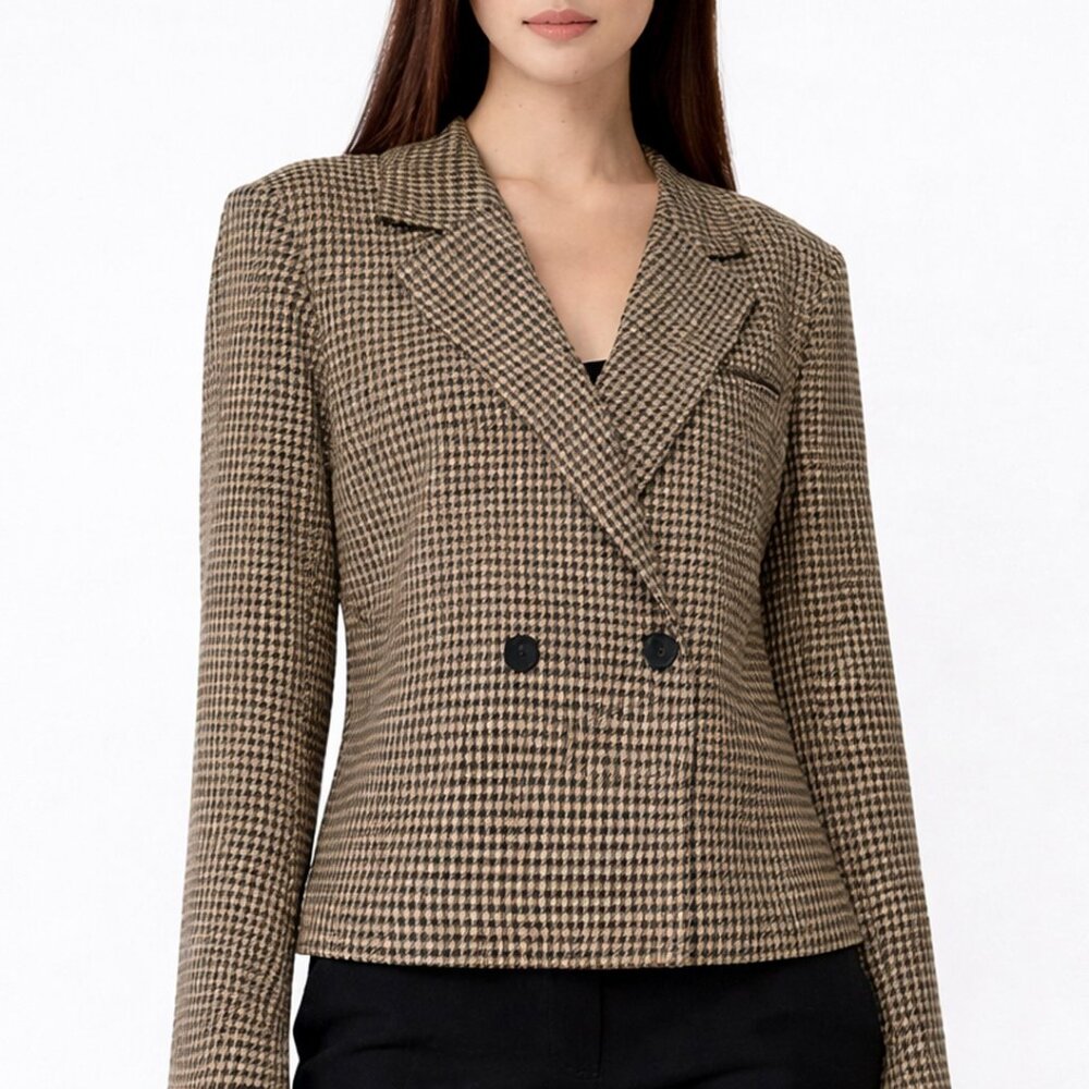 House of Harlow 1960 Houndstooth Cropped Blazer